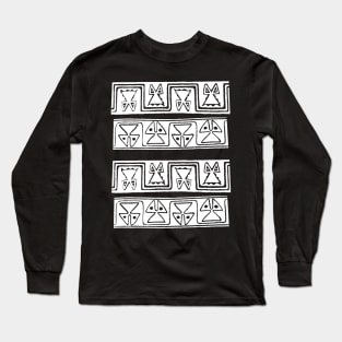 Findigo native cat pattern - sacrat - Long Sleeve T-Shirt